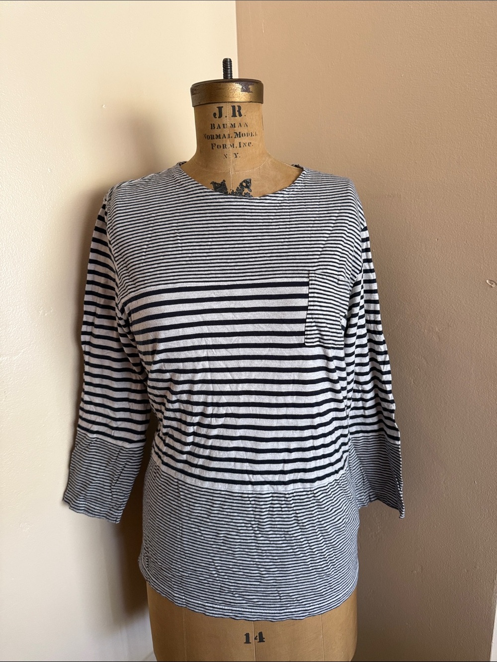 AllSaints Spitalfields Striped Oversized Pocket Top M Portugal
